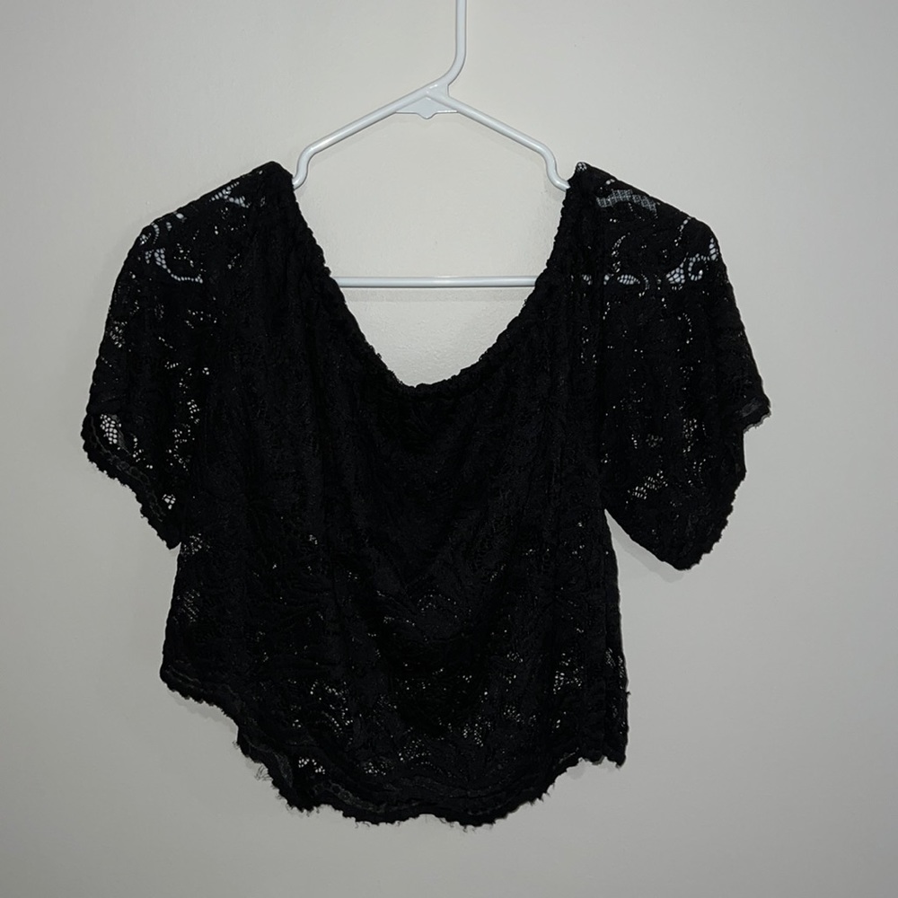 Black Lace Crop Top